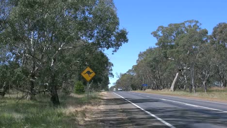 Australia-Road-With-Traffic-And-Kangaroo-Sign