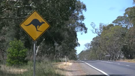 Australia-Road-With-Zoom-On--Kangaroo-Sign