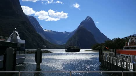 Neuseeland-Milford-Soundboot-Kommt-An