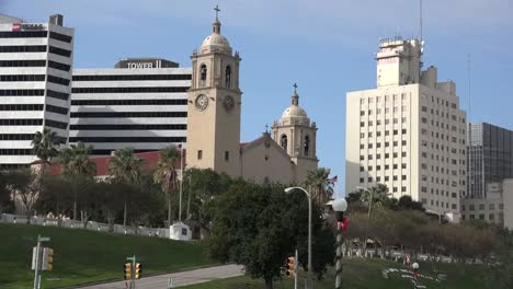 Texas-Corpus-Christi-Skyline-Zoom-In-To-Church