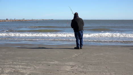 Pescador-De-Aransas-Del-Puerto-De-Texas