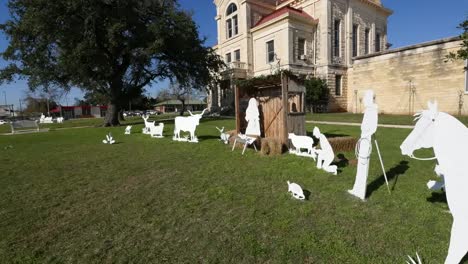 Texas-Bandera-Palacio-De-Justicia-Pasando-Escena-Del-Pesebre