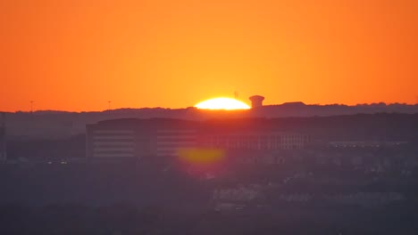 El-Sol-De-Texas-Se-Hunde-Debajo-Del-Lapso-De-Tiempo-Del-Horizonte