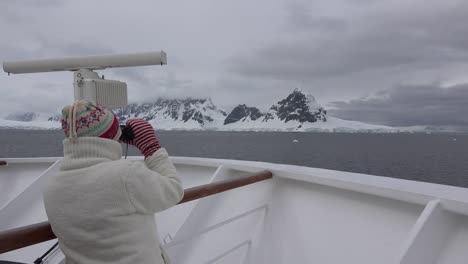 Antarctica-Woman-With-Binoculars