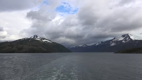 Chile-Beagle-Channel-Mountains-Clouds-And-Wake