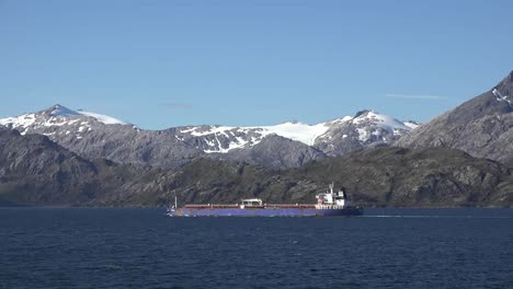 Chile-Strait-Of-Magellan-Ship-Sailing-By-Mountains