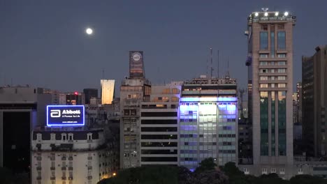 Argentina-Buenos-Aires-Buildings-And-Moon-Zoom-In