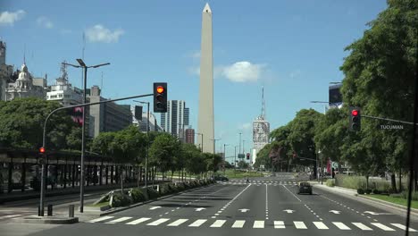 Argentina-Buenos-Aires-Obelisco-Y-Tráfico-El-9-De-Julio-Avenida