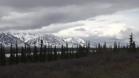 Alaska-Zoomt-Zu-Schneebedeckten-Bergen
