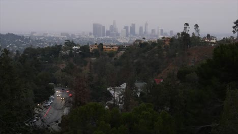 California-Los-Ángeles-Y-Parque-Con-Horizonte-Distante