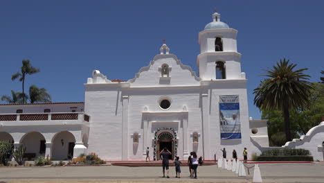 California-Oceanside-Mission-San-Luis-Rey-De-Francia-Holy-Year-Of-Mercy-Sign-And-People