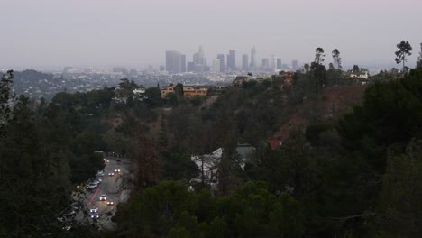 California-Skyline-Trees-In-Park-With-Street-And-Skyline