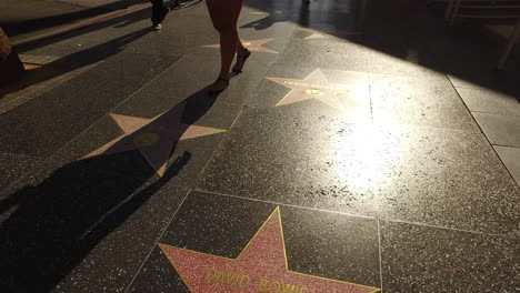 California-Los-Angeles-Hollywood-People-Walking-On-Star-Plaques