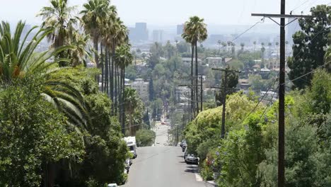 Kalifornien-Los-Angeles-Straße-Mit-Strommasten