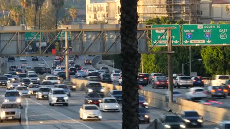 California-Los-Angeles-Señales-De-Tráfico-Y-Tronco-De-árbol