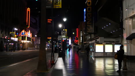 Kalifornien-Los-Angeles-Blick-Auf-Den-Hollywood-Boulevard-Bei-Nacht