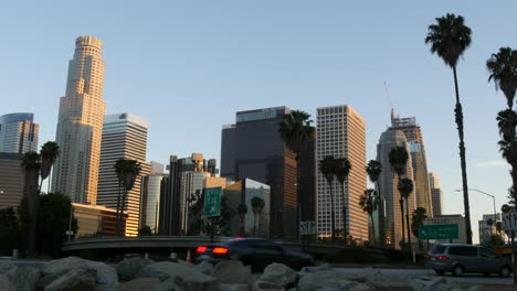 California-Los-Angeles-With-Skyscrapers-And-Palm-Trees