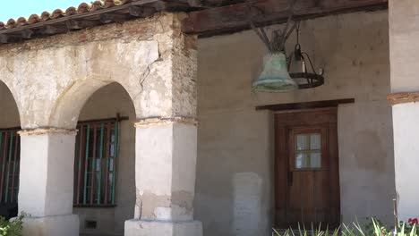 California-Mission-San-Miguel-Arcangel-Colonnade-With-Bell
