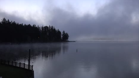 Washington-Morgennebel-Auf-See-Zeitraffer