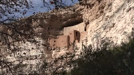 Arizona-Montezuma-Castle-Framed-With-Leaves-Zoom-In