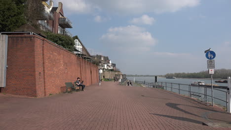 Germany-Rees-Brick-Walk-And-Walls-By-Rhine-River