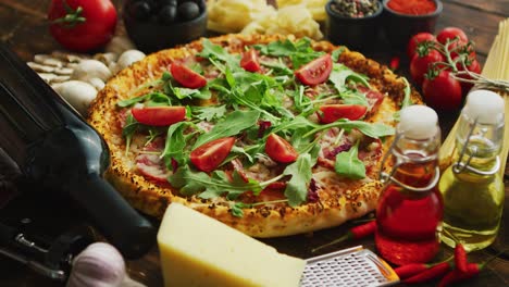 Italienisches-Essen-Hintergrund-Mit-Pizza