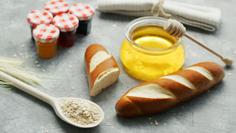 Arrangement-bread-and-sweet-honey