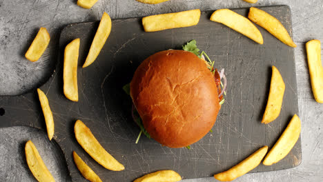 Composition-of-burger-with-fries