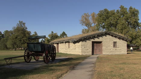 Nebraska-Fort-Kearney-Haus-Und-Wagen