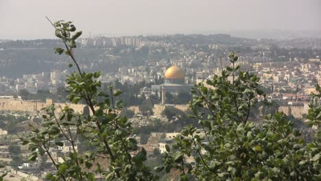 Israel-Blick-Auf-Die-Kuppel-Des-Felsens-Im-Dunst