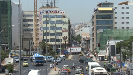 Pireo-Grecia,-Edificios-Y-Tráfico.