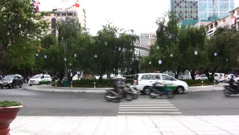 Straßenszene-Und-Verkehr-In-Ho-Chi-Minh-Stadt