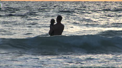 Father-and-son-in-waves