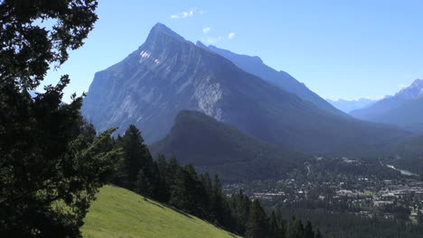 Canada-Banff-view-of-town-&-Tunnel-Mountain