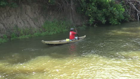 Brazil-Amazon-backwater-near-Santarem-man-in-canoe-s