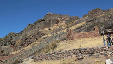 Peru-Pisac-Inca-ruins-built-on-steep-hill-3