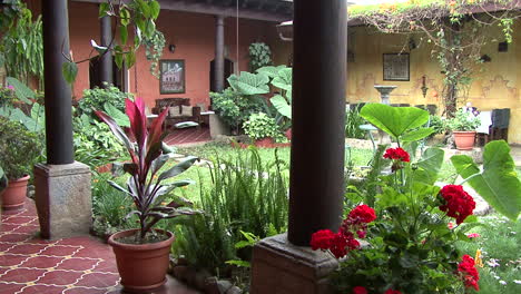 Guatemala-Antigua-patio-with-flowers