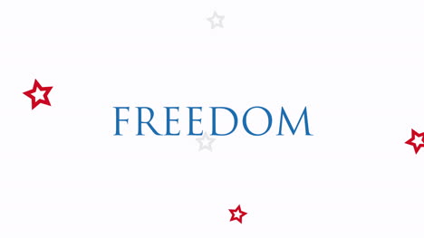 Animated-closeup-text-Freedom-on-holiday-background-1