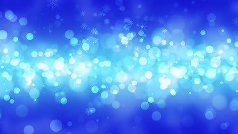 Blaues-Bokeh-Und-Schneeflocken,-Die-Mit-Einem-Guten-Rutsch-Ins-Neue-Jahr-Und-Frohe-Weihnachten-Fallen-1