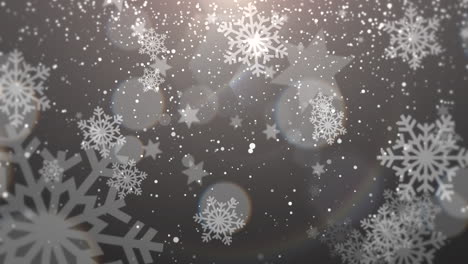 Weiße-Schneeflocke,-Die-Guten-Rutsch-Ins-Neue-Jahr-Und-Glänzenden-Hintergrund-Der-Frohen-Weihnachten-Fällt