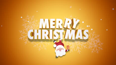 Primer-Plano-Animado-Feliz-Navidad-Texto-Y-Santa-Claus-Con-Cajas-De-Regalo