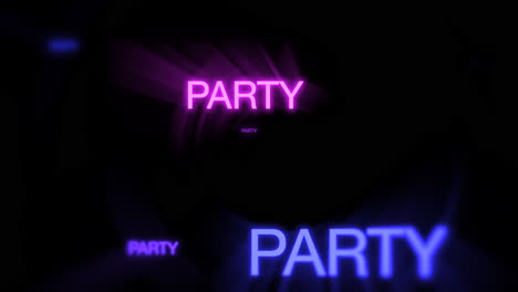 Motion-of-neon-text-Party-in-dark-background-1
