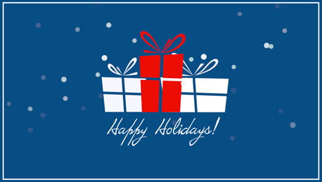 Happy-Holidays-text-with-three-gift-boxes-on-blue-background