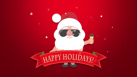 Happy-Holidays-text-with-Santa-Claus-with-ice-cream
