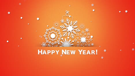 Happy-New-Year-text-with-white-snowflakes-on-orange-background-1