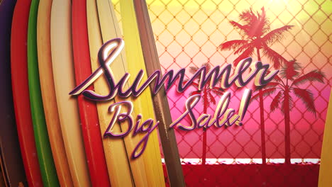 Animated-closeup-text-Summer-Big-Sale-and-surfing-boards