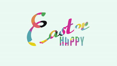 Animated-closeup-Happy-Easter-text-on-white-background