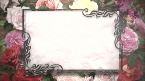 Closeup-vintage-frame-with-flowers-motion-with-wedding-background-19