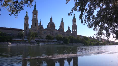 A-classic-and-beautiful-Catholic-cathedral-church-in-Zaragoza-Spain