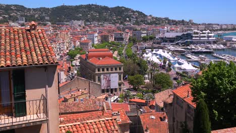 A-view-across-the-cityscape-and-harbor-of-Cannes-France